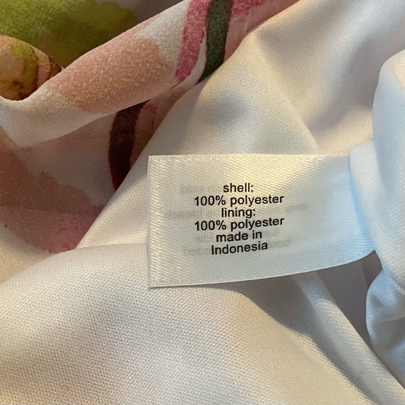 Lane Bryant plus size Flutter Sleeve Belted Dress.  White Floral. Lined. - Picture 7 of 8